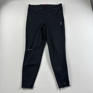 Spanx Size 1X Black Distressed Denim Legging‎ Jegging Skinny Jeans